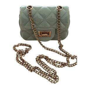Retro Mint Green Patent Faux Leather Quilted‎ Jelly Crossbody Beach Resort